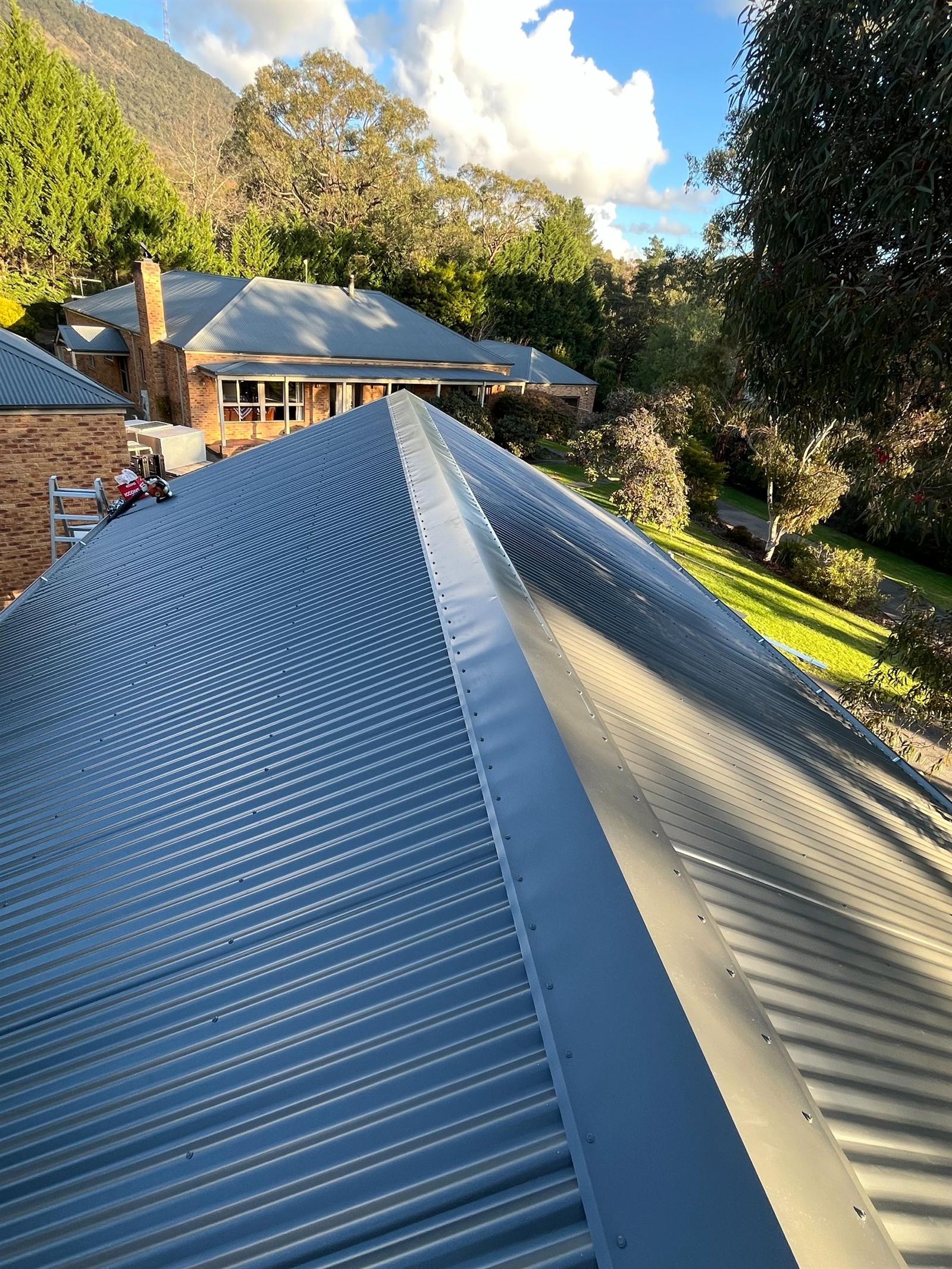 Roof ridge detail on a new shed