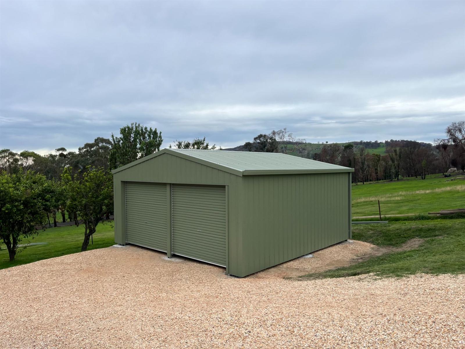Green double garage in the Yarra Valley
